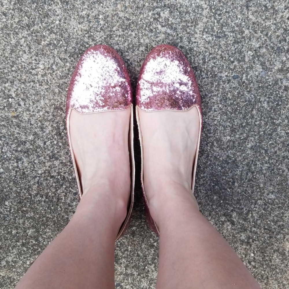 Kate Spade sparkly pink loafers- rare!